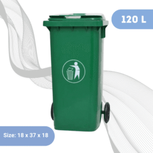 120L Plastic Industrial Dustbin - Green