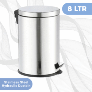 8L - Stainless Steel Hydraulic Pedal Dustbin