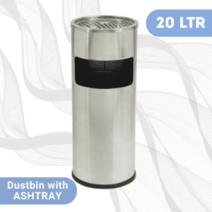 Stainless Steel Dustbin with Ashtray
