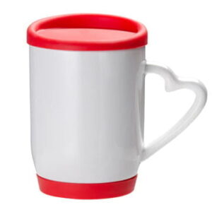 SUBLIMATION MUG WITH SILICON CAP AND LID - RED