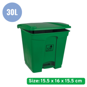 30L Green Plastic Pedal Dustbin