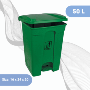 50L - Plastic Pedal Dustbin Green