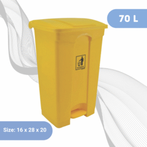 70L - Plastic Pedal Dustbin - Yellow