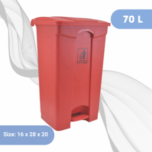 70L - Plastic Pedal Dustbin Red