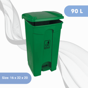 90L Plastic Pedal Dustbin - Green