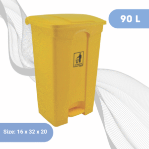 90L Yellow Plastic Dustbin