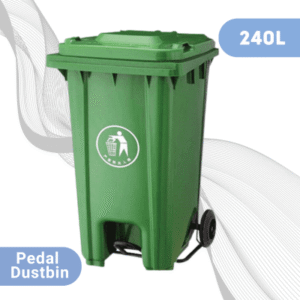 240L Green Plastic Industrial Pedal Dustbin