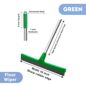 Green Floor Wiper with Aluminum Rod