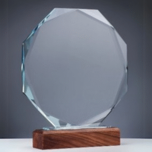 Crystal Shield with Wooden Base